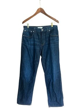 Madewell Women’s Dean Easy Button Fly Straight Leg Dark Denim Jeans